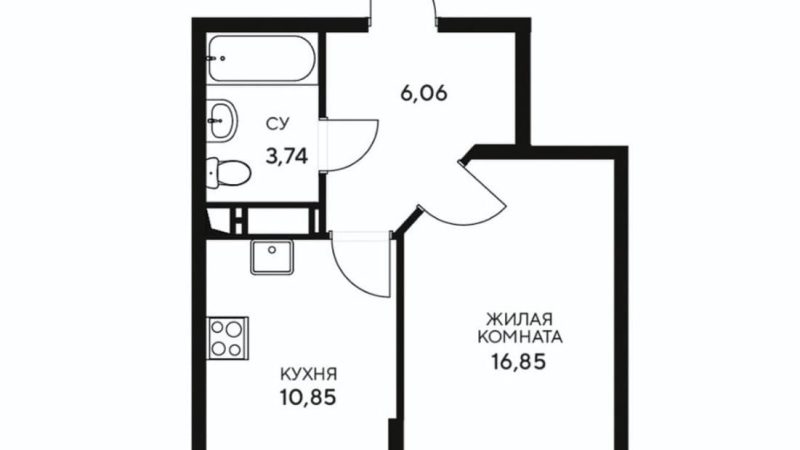 Продаем 1-комнатную квартиру от застройщика, 38.34 м², Анапа, Крестьянская улица,                                                     48