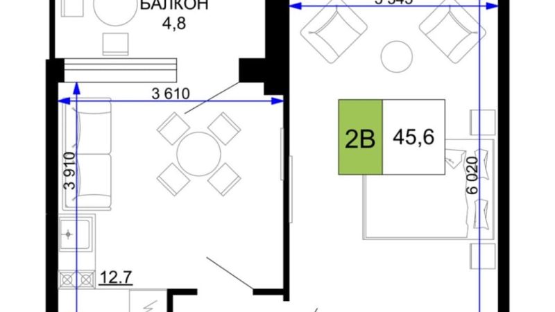 Продам 2-комнатные апартаменты от застройщика, 45.6 м², Анапа, проезд Сосновый, Литер                                                     1