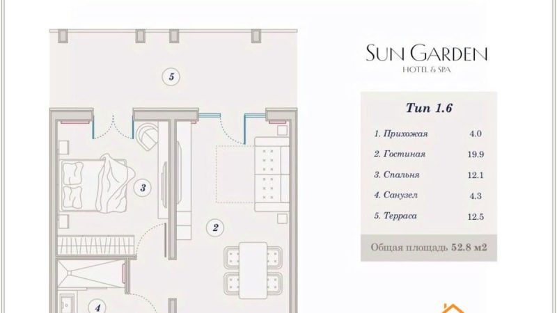 Продаю 2-комнатные апартаменты от застройщика, 54.4 м², Анапа, Дом                                                     2