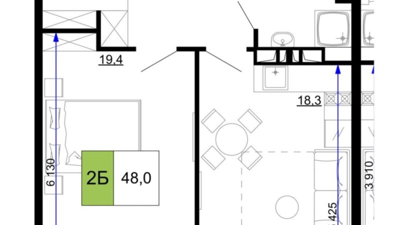 Продаю 2-комнатные апартаменты от застройщика, 48 м², Анапа, проезд Сосновый, Литер                                                     1