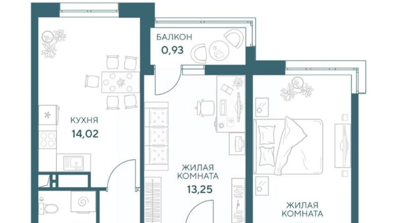 Продается 2-комнатная квартира от застройщика, 58.5 м², Анапа, Корпус                                                     3.2