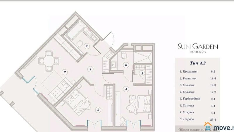 Продаем 3-комнатные апартаменты от застройщика, 91.2 м², Анапа, Дом                                                     2